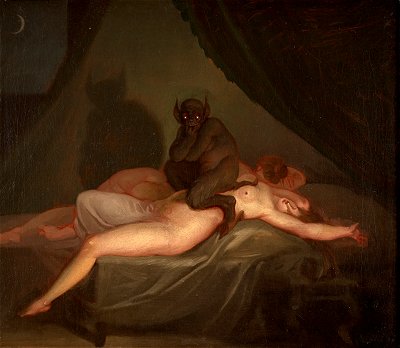 Gemälde Nachtmahr - Ein Dämon auf einer schlafenden nackten Frau