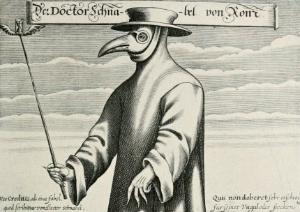 Corona-Gesichtsmasken sind nichts Neues: Pest-Doktor mit Schnabel-Maske