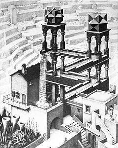 Waterfall - Lithography by M.C.Escher