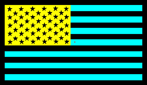 USA Flagge in Komplementärfarben