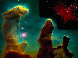 Adlernebel, aufgenommen vom Hubble-Teleskop